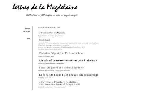 Lettre de la magdelaine | lettre de la magdelaine
