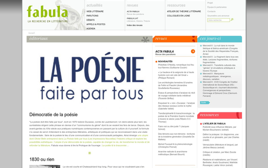 Fabula | Fabula, la recherche en littérature