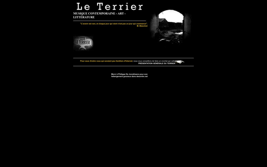 Le terrier | Le Terrier  Litterature, art con­tem­po­rain et musiques actuelles en ligne
